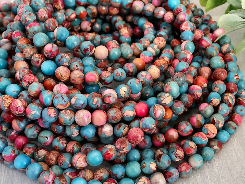 Fuchsia Mix - Sea Sediment Jasper - 4mm - 15" Str.