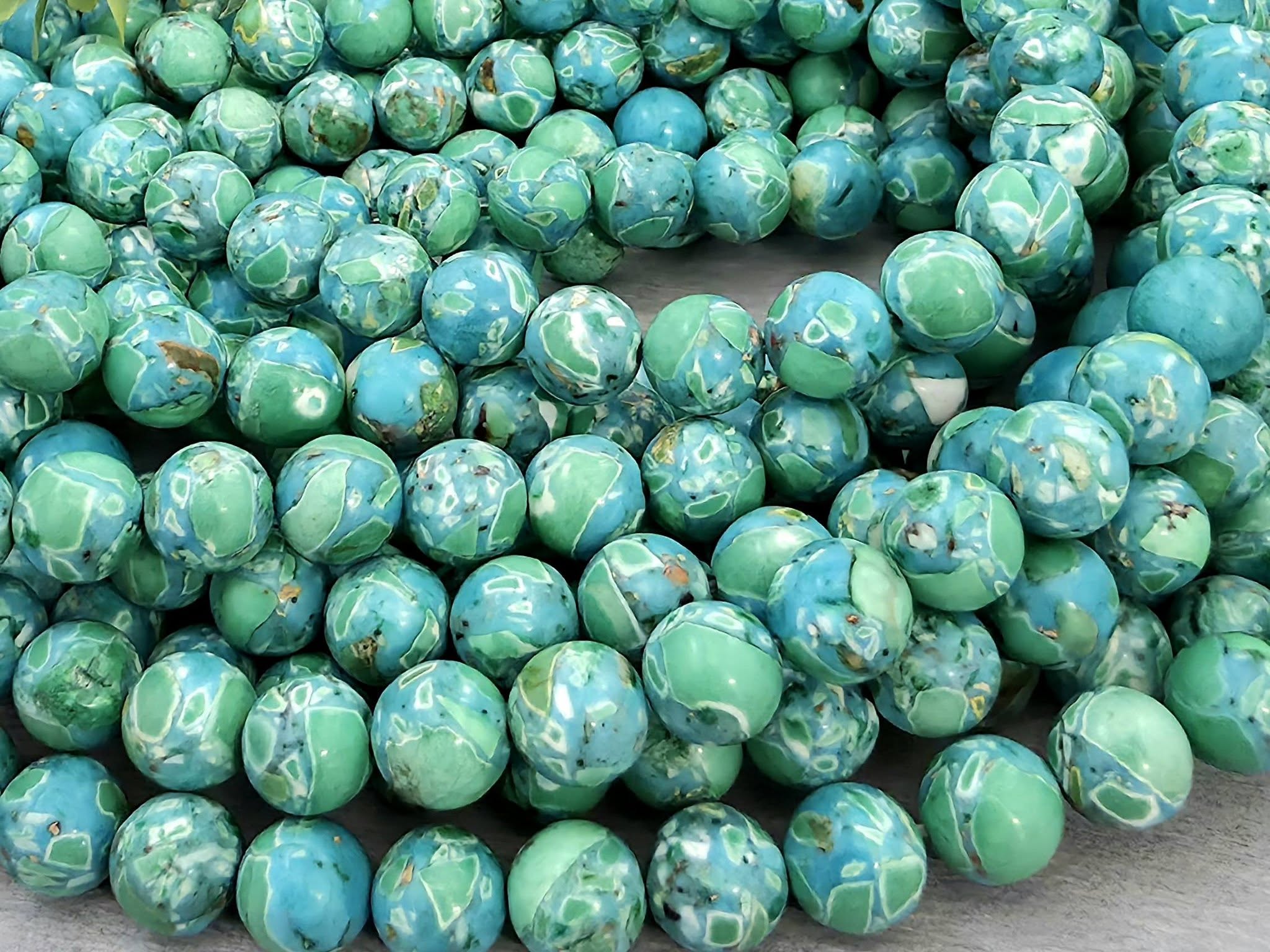Lagoon Mosaic - Turquoise Beads - 8mm - 7.5" Str.