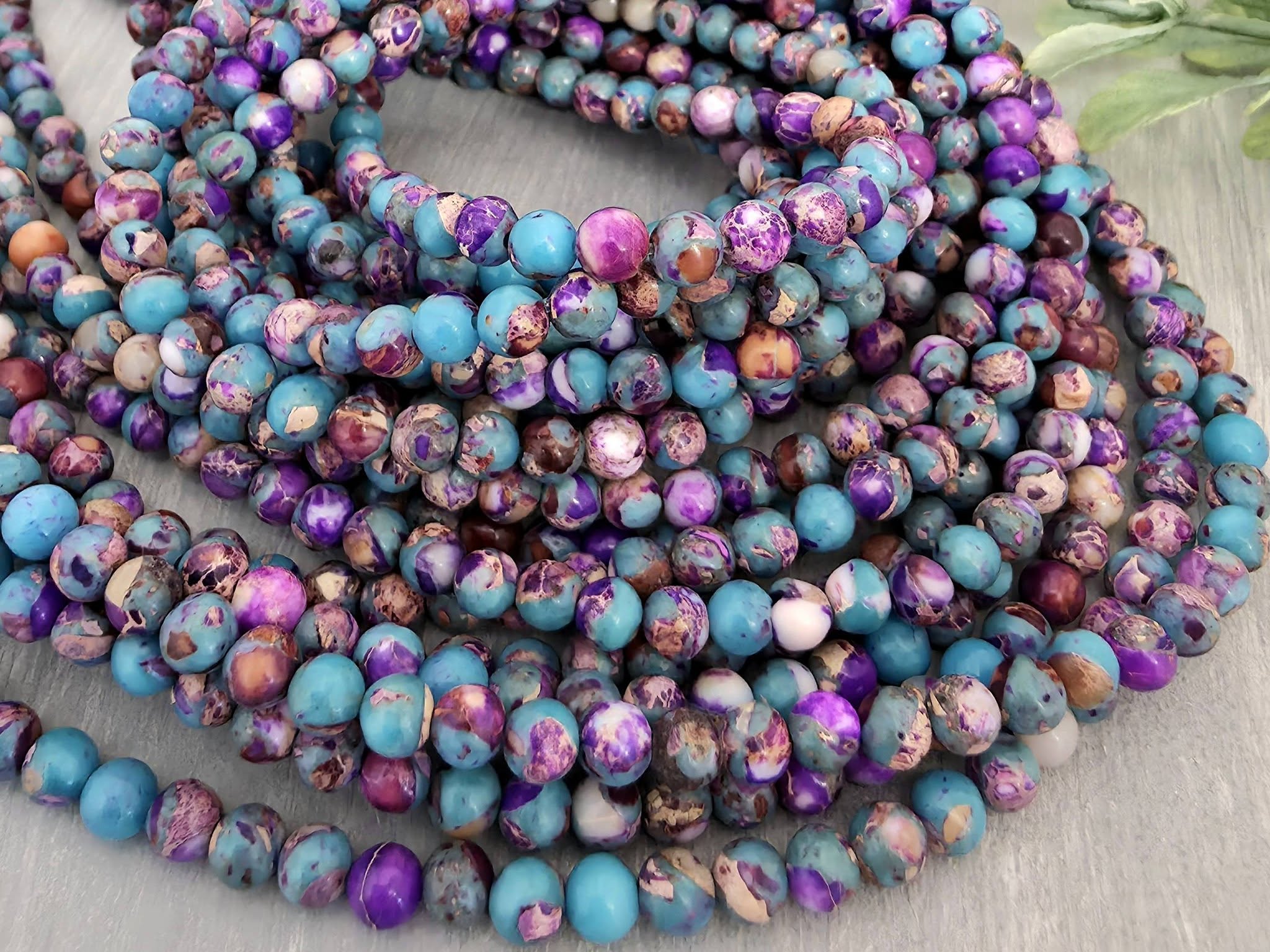 Purple Mix - Sea Sediment Jasper - 4mm - 15" Str. Main image
