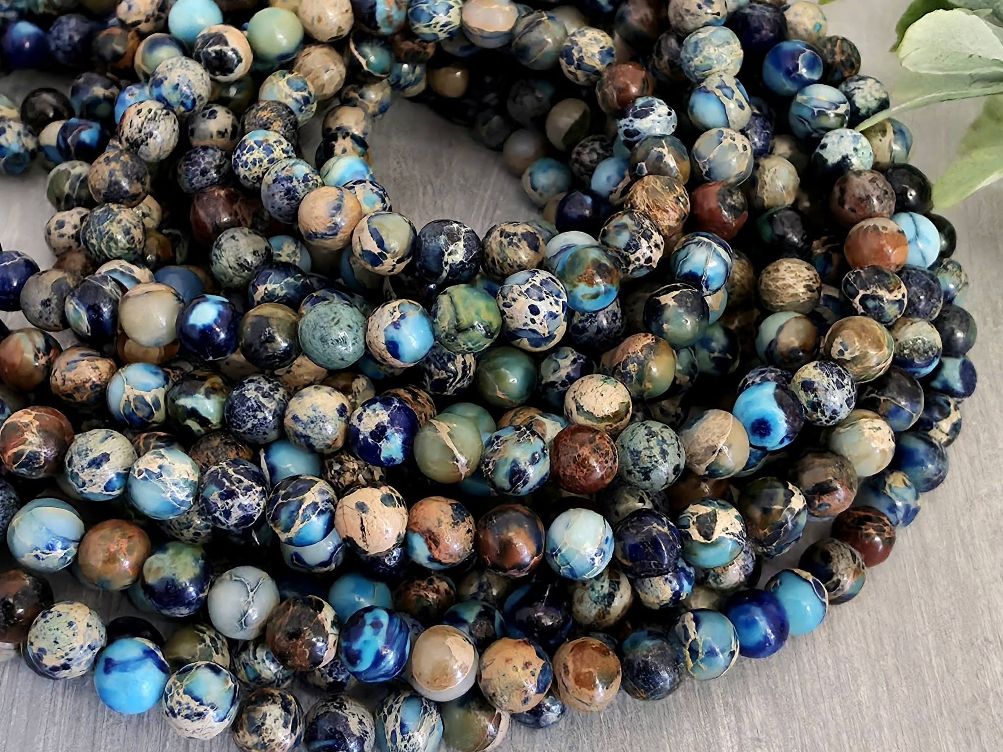 Blue Mix - Sea Sediment Jasper - 4mm - 15" Str. Main image