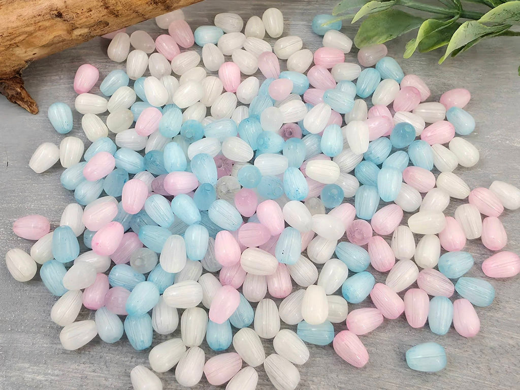 Satin Pastel Mix - Mini Glass Fiber Optic Teardrops - 20grms