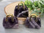 Chevron Amethyst - Genuine Gemstone Handbag - 25x27x10mm - 1pc