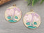 Heart Flowers - Gold Plated Enamel Charms - 25mm - 1pc