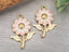 Pink - Gold Plated Enamel Flower Charms - 25" - 10pcs