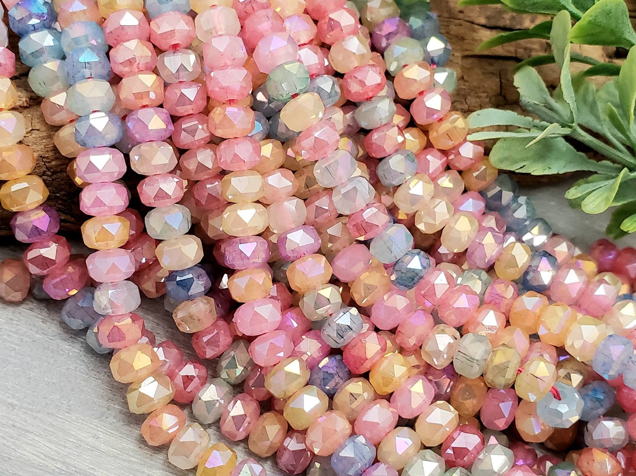 Jewel Tone Macaron - Crystal Heishi Disc Mix - 6x3mm - 15" Str.