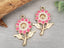 Fuchsia - Gold Plated Enamel Flower Charms - 25" - 6pcs
