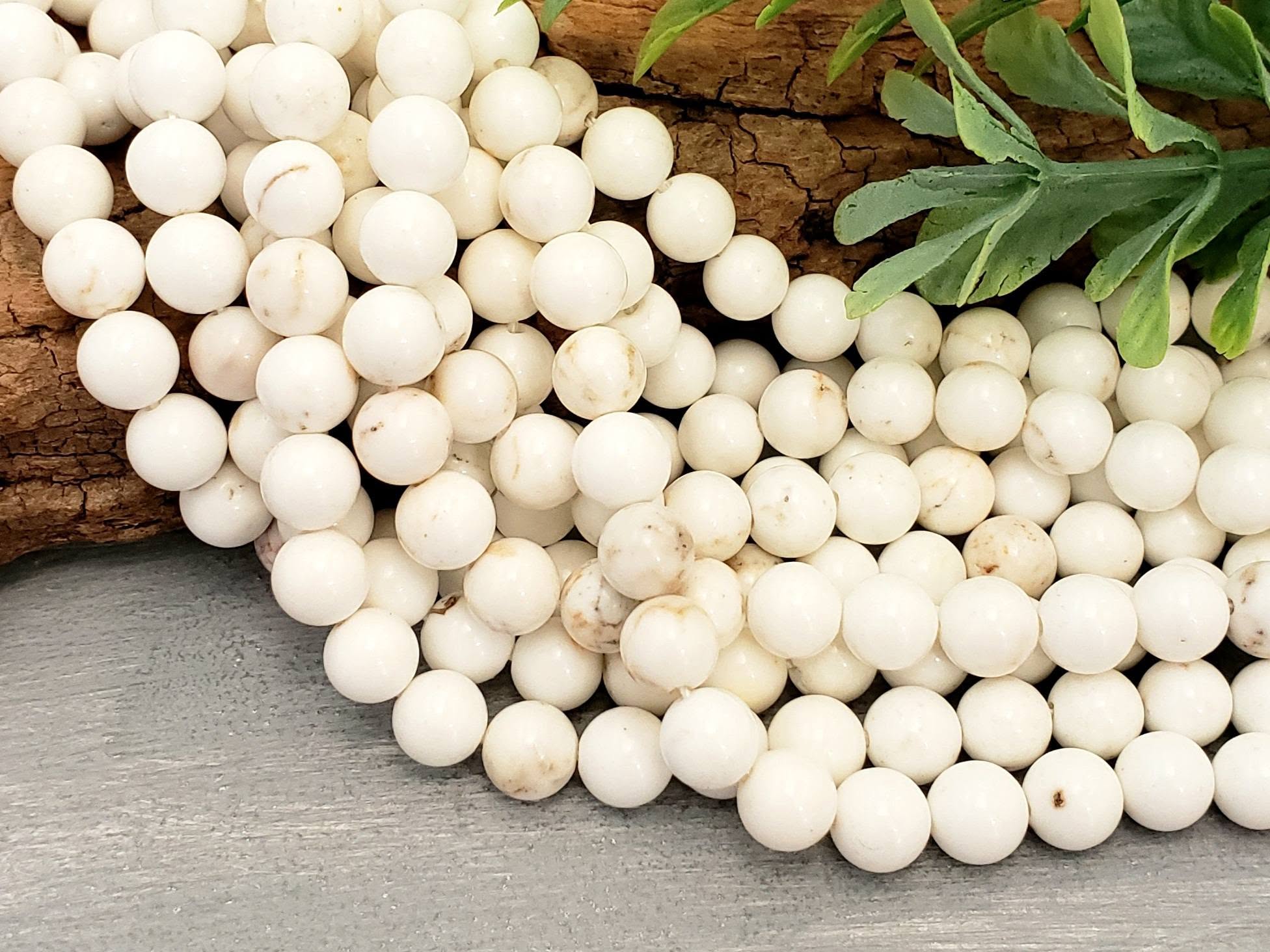 White Magnesite Stone - 6mm - 8" Str. Main image