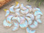 Iridescent Moon Leaf Curved Glass Beads - 12mm - 10pcs