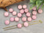 Chalk White Lila - 2-Hole Czech Cabochon Domes - 8mm - 10pcs