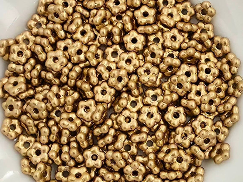 Aztec Gold - Czech Daisy Flower Rondelle Beads - 5x2mm - 50pcs