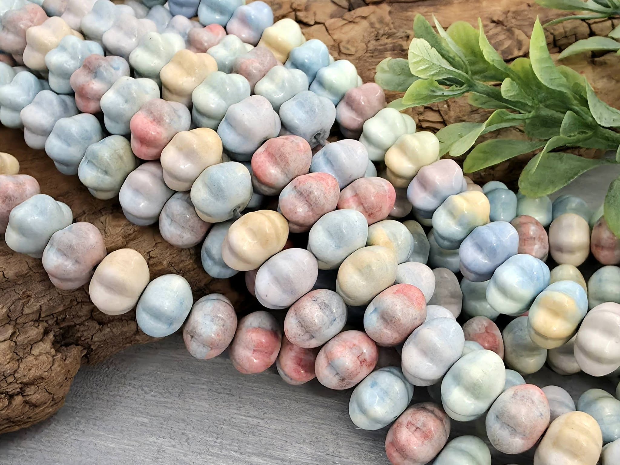 Alashan Rainbow Agate - Pumpkin / Melon Stone (Dyed) - 10mm - 5"Str.