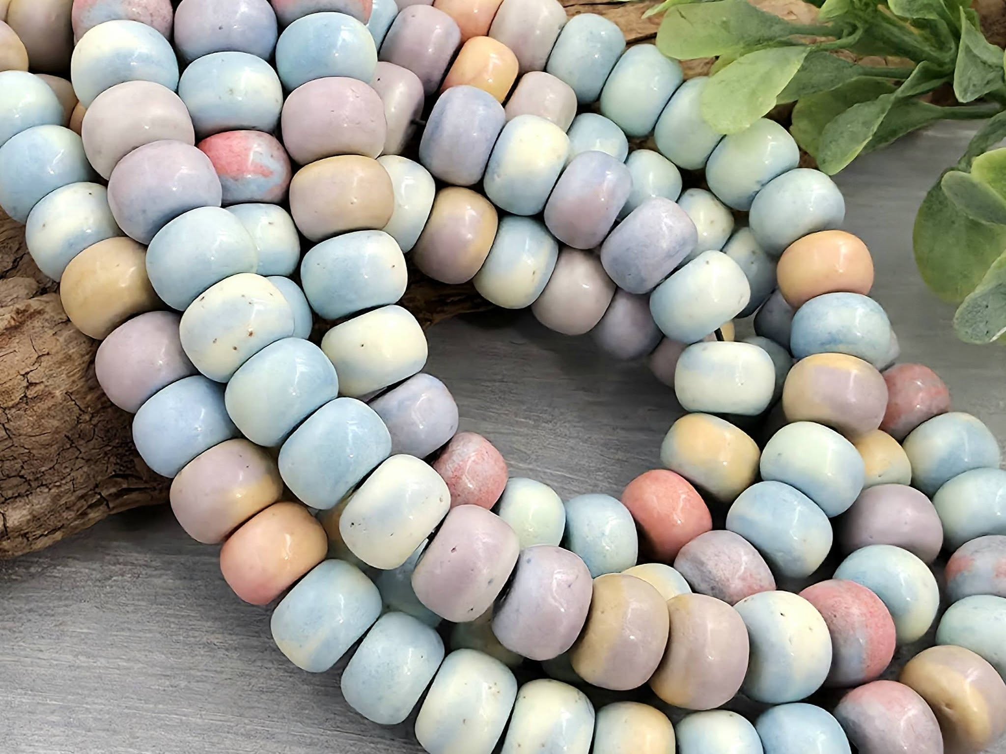 Alashan Rainbow Agate - Large Rondelle Stone (Dyed) - 8x5mm - 5"Str.