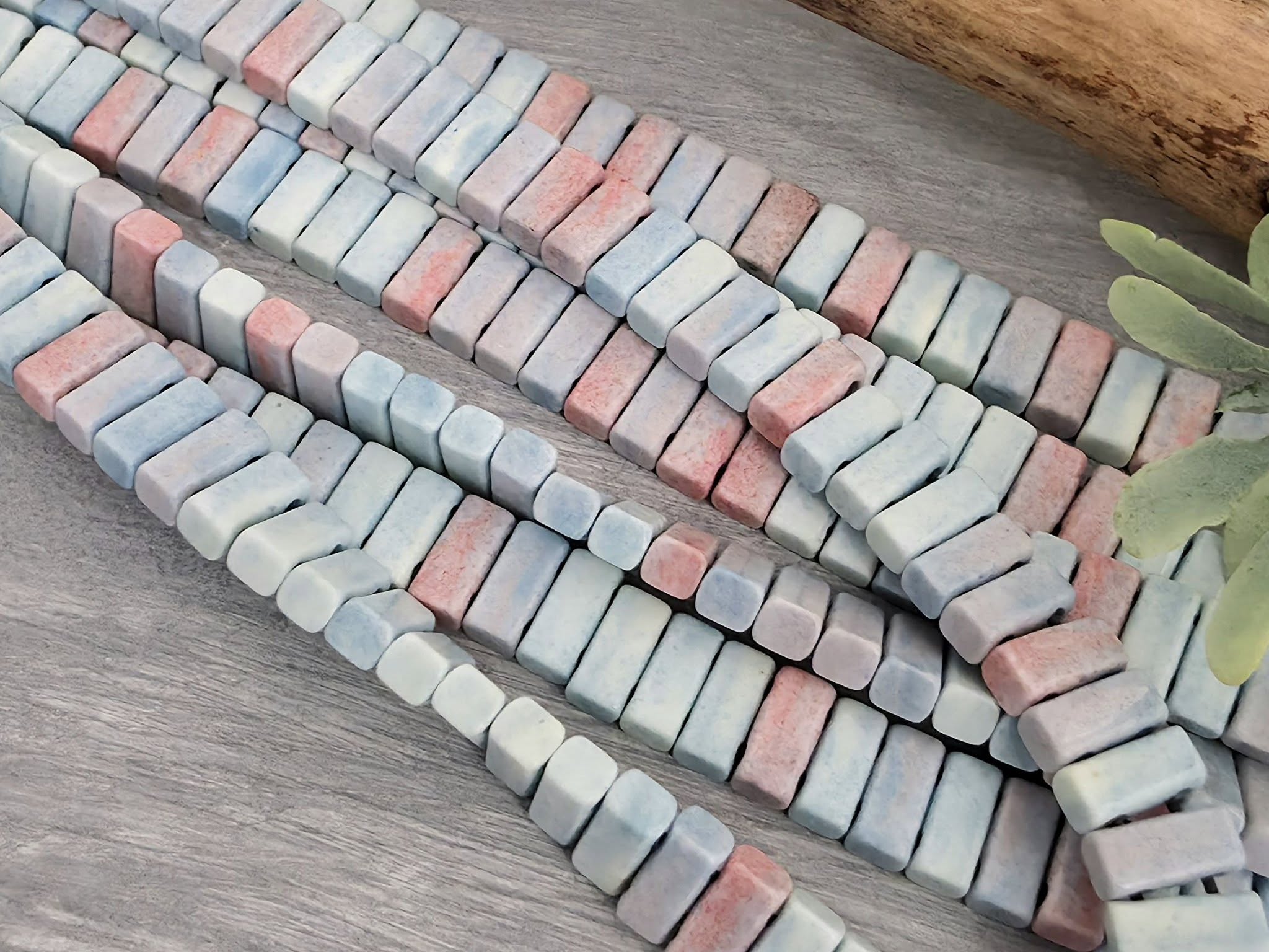 Alashan Rainbow Agate - 2-Hole Sliders Stone (Dyed) - 6x2mm - 5"Str. Main image
