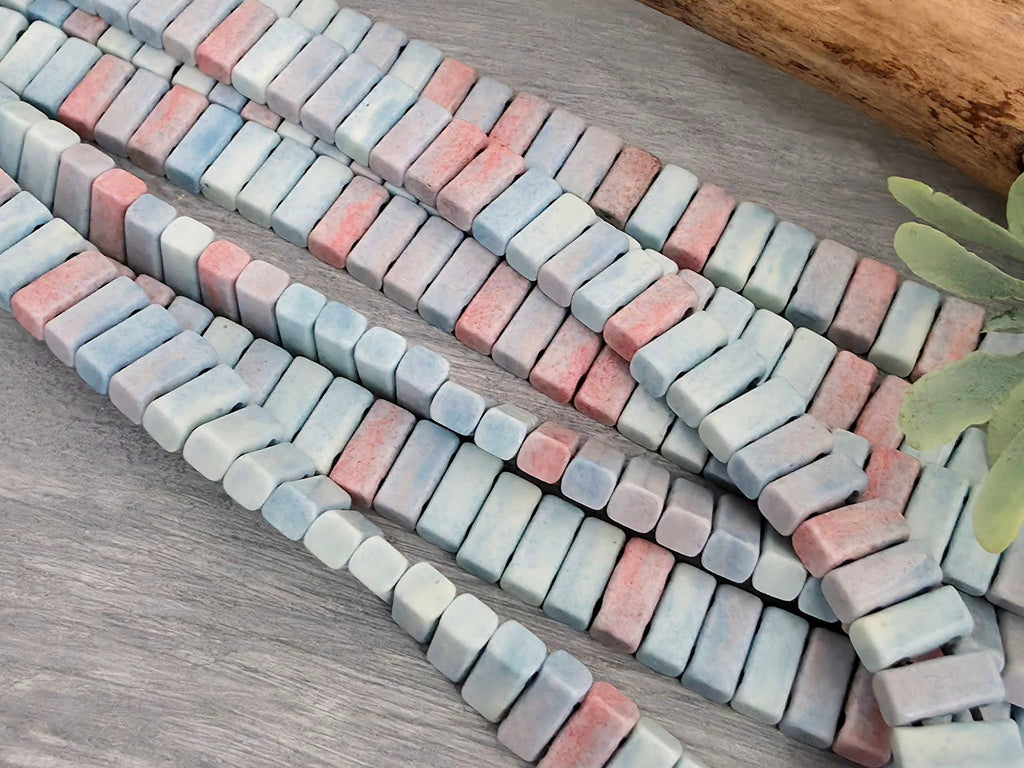 Alashan Rainbow Agate - 2-Hole Sliders Stone (Dyed) - 6x2mm - 5"Str.