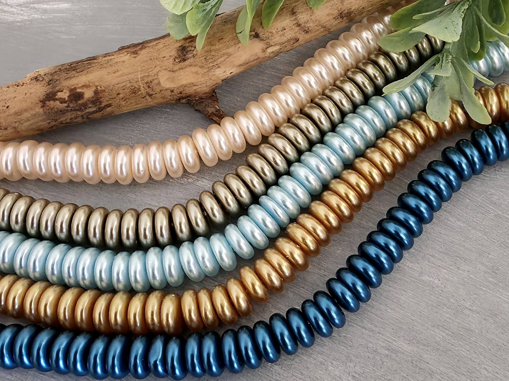 SAVE 20% - Glass Pearl Rondelles Mix - 8mm