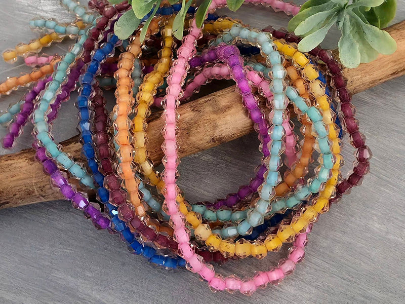 SAVE 25% - Crystal Lined Bicone Mix - 4mm