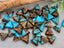 Turquoise & Copper Bronzite - Triangle Composite Gemstone - 6mm - 10pcs