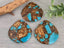 Pear Shape Pendant - Turquoise & Copper Bronzite - Composite Gemstone - 40mm - 1pc