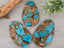 Teardrop Pendant - Turquoise & Copper Bronzite - Composite Gemstone - 45x30mm - 1pc