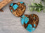 Heart Pendant - Turquoise & Copper Bronzite - Composite Gemstone - 40mm - 1pc