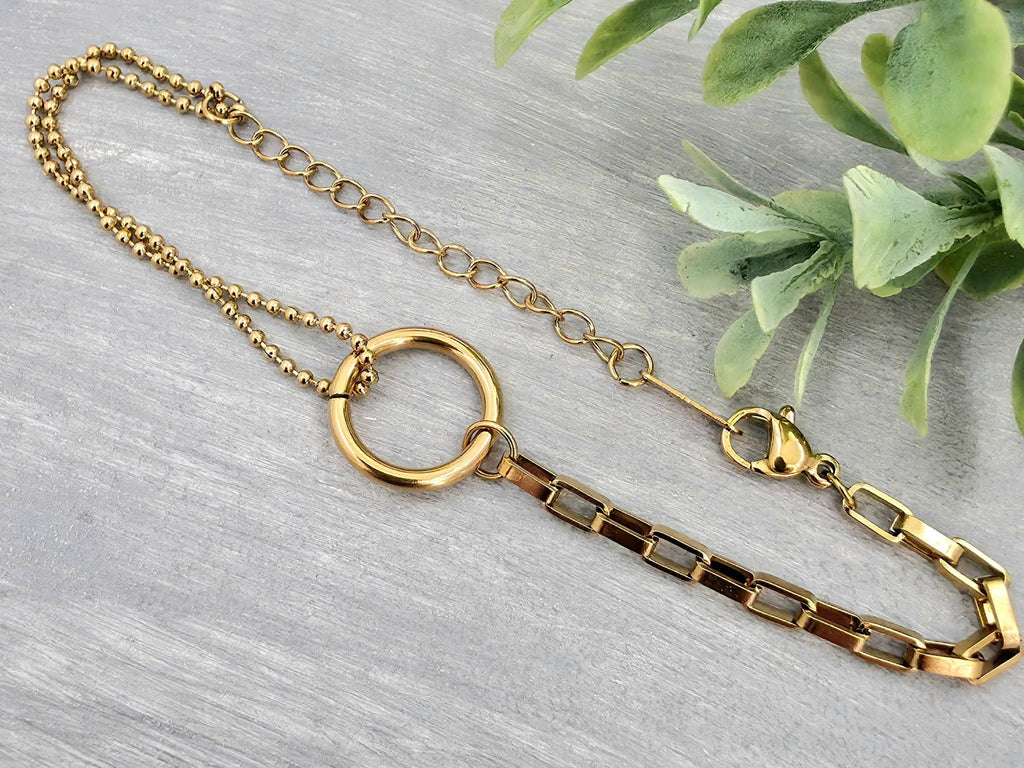 Multiple Chain Bracelet - Gold Stainless Steel Brass - 1pc