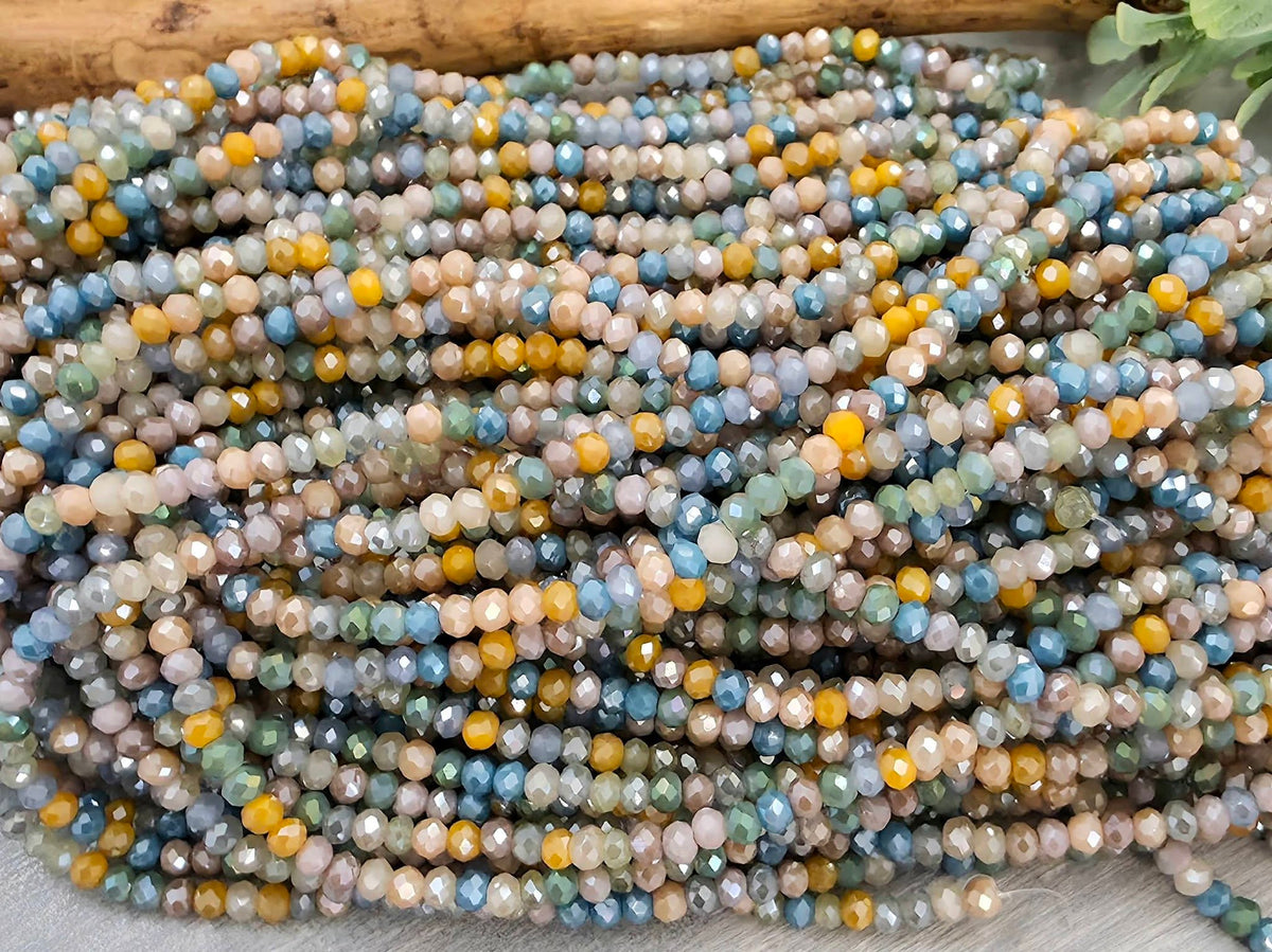 Golden Coast - Mini Crystal Rondelle Bead Mix - 2.3mm - 5 Str.