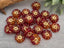 Orange/Red Mix Gold Wash - Czech Hibiscus Flowers - 10mm - 10pcs