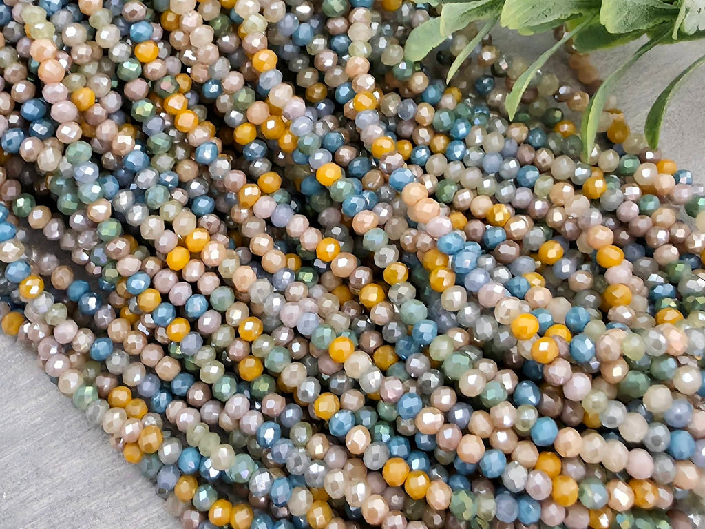Golden Coast - Mini Crystal Rondelle Bead Mix - 2.3mm - 5 Str.