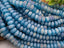 Frosted AB Teal Blue -  Glass Disc Rondelles - 8x4mm - 15" Str.