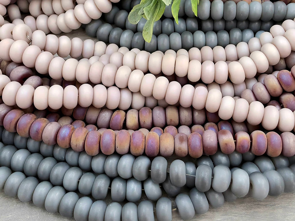 Muted Mauve - Glass Disc Rondelle Mix - 8x4mm - 15" Str.