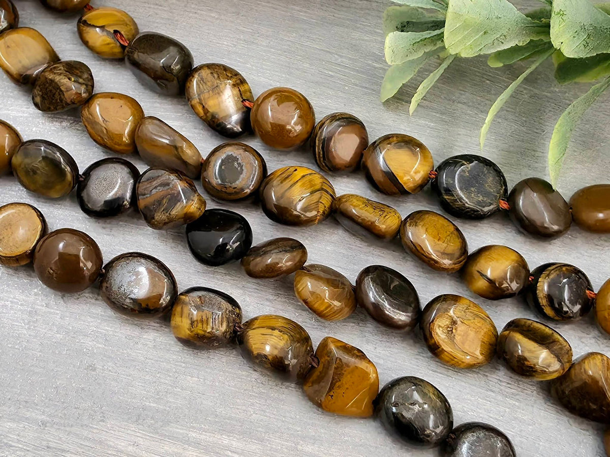 Irregular Tiger Eye - Natural Gemstone Nuggets - 8-12mm - 10" Str.