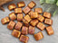Opaque Pink Gold Stone Luster - Czech Rectangle Beads - 12x8mm - 10pcs