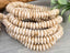 White Ivory w/ Antique Gold Splash - Czech Spacer Disc - 6mm - 50pcs/ Str.