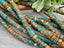Terracotta & Turquoise - Sea Sediment Heishi Rondelle - 6x3mm - 10" Str.