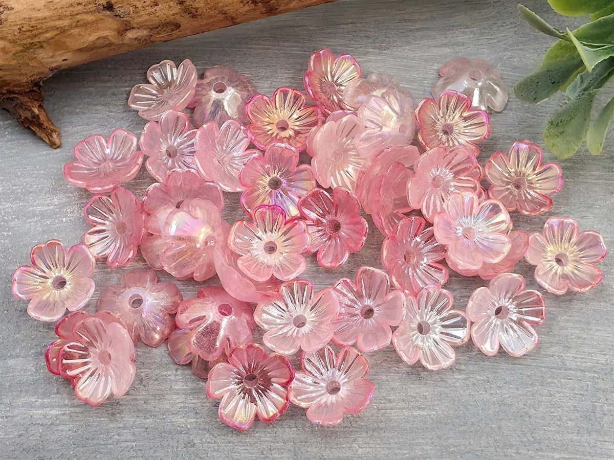 2-Tone AB Carnation - Acrylic Flower Cups - 8x10mm - 100pcs