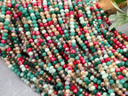 Crimson & Seafoam - Mini Crystal Rondelle Bead Mix - 2.3mm - 5 Str.