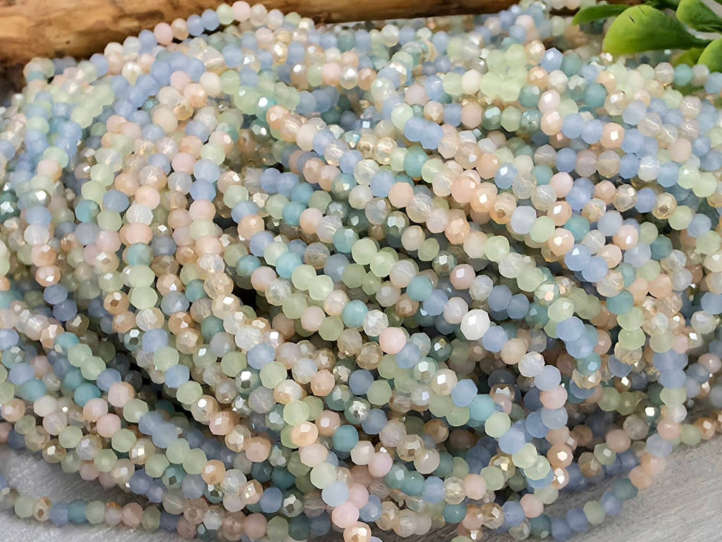 Pastel Daydream - Mini Crystal Rondelle Bead Mix - 2.3mm - 5 Str.
