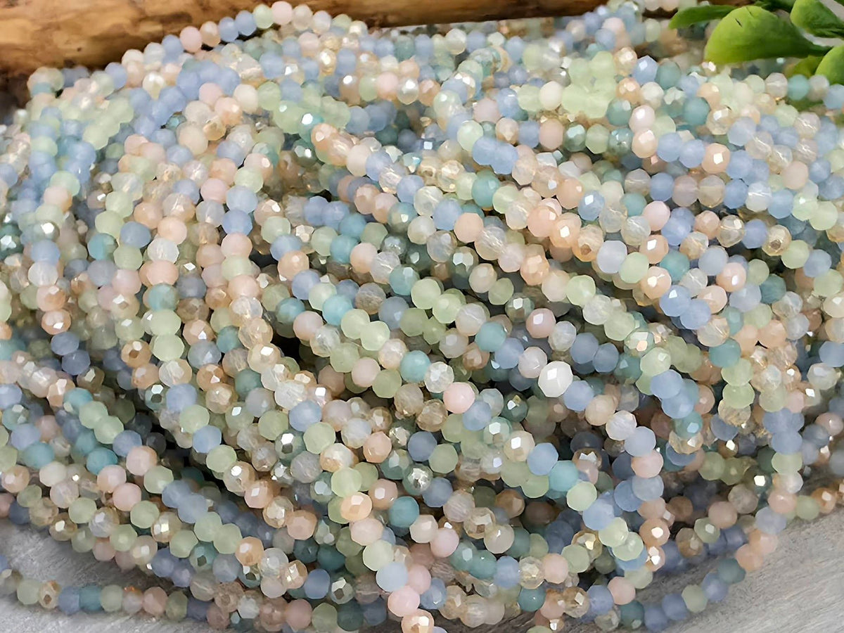 Pastel Daydream - Mini Crystal Rondelle Bead Mix - 2.3mm - 5 Str.