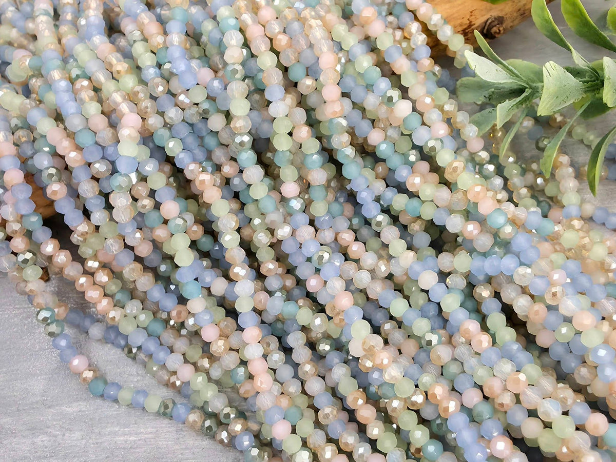 Pastel Daydream - Mini Crystal Rondelle Bead Mix - 2.3mm - 5 Str.