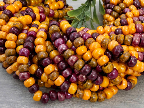 2/0 Aged Orangeade Picasso - Czech Seed Bead Mix - 6mm - 10" Str.