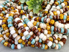 2/0 Aged Coastal Bliss Picasso - Large Czech Seed Bead Mix - 5.5/6mm - 10" Strand