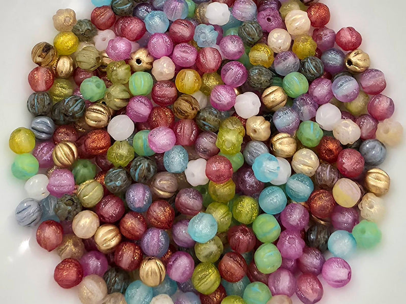 Sugarplum Medley - Czech Melon Bead Mix - 4mm