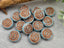 Turquoise Copper Wash - Czech Glass Swirl Lentil Beads - 14x4mm