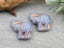 Cornflower Blue Rose Gold Wash - Czech Glass Elephant Beads - 21mm