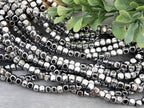 Platinum Silver - Hematite Cube Beads - 4/6mm - 15.5" Strand