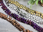 Antique Copper Metallic - 2 Hole Rhombus Hematite - 5x2mm - 16" Strand