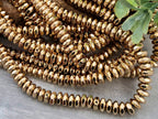KC Gold Plated - Faceted Hematite Rondelle Beads - 15.5" Strand