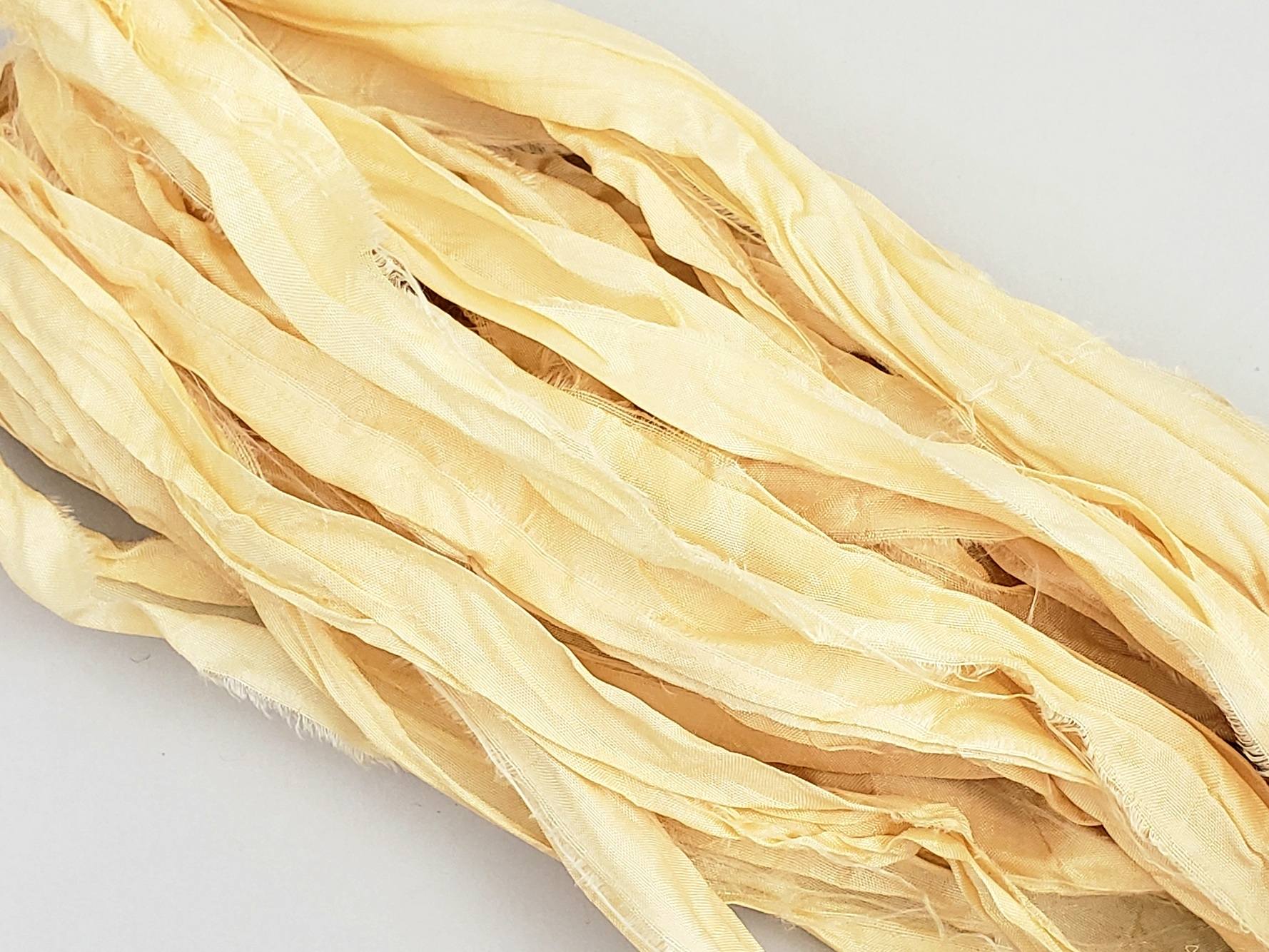 Butter Cream - Sari Silk Ribbon - Fair Trade - 5yds