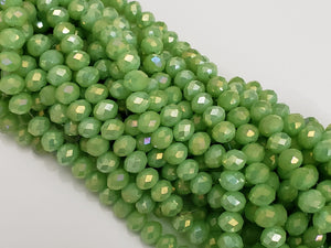 Mystic Chartreuse - Super Shine Faceted Crystals  - 8x6mm - 16" Strand