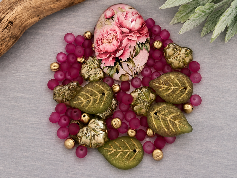 Wild Peony Bloom - Designer Cabochon DIY Kit